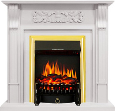 Royal Flame Venice с очагом Fobos FX Brass фактурный белый