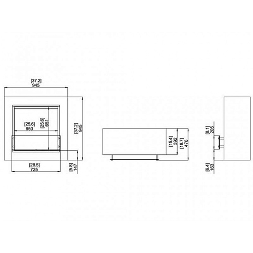 Ecosmart Fire cube black/white satin_3