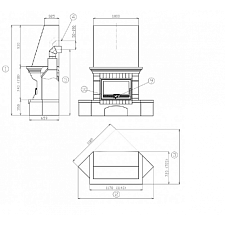 Каминная облицовка ABX Oxford klasik (угловой, деревянная балка)